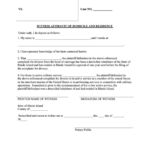 Witness Affidavit Of Domicile And Residence Printable Pdf Download