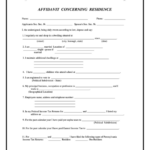 Affidavit Concerning Residence Form Lctcb And Matcb Printable Pdf