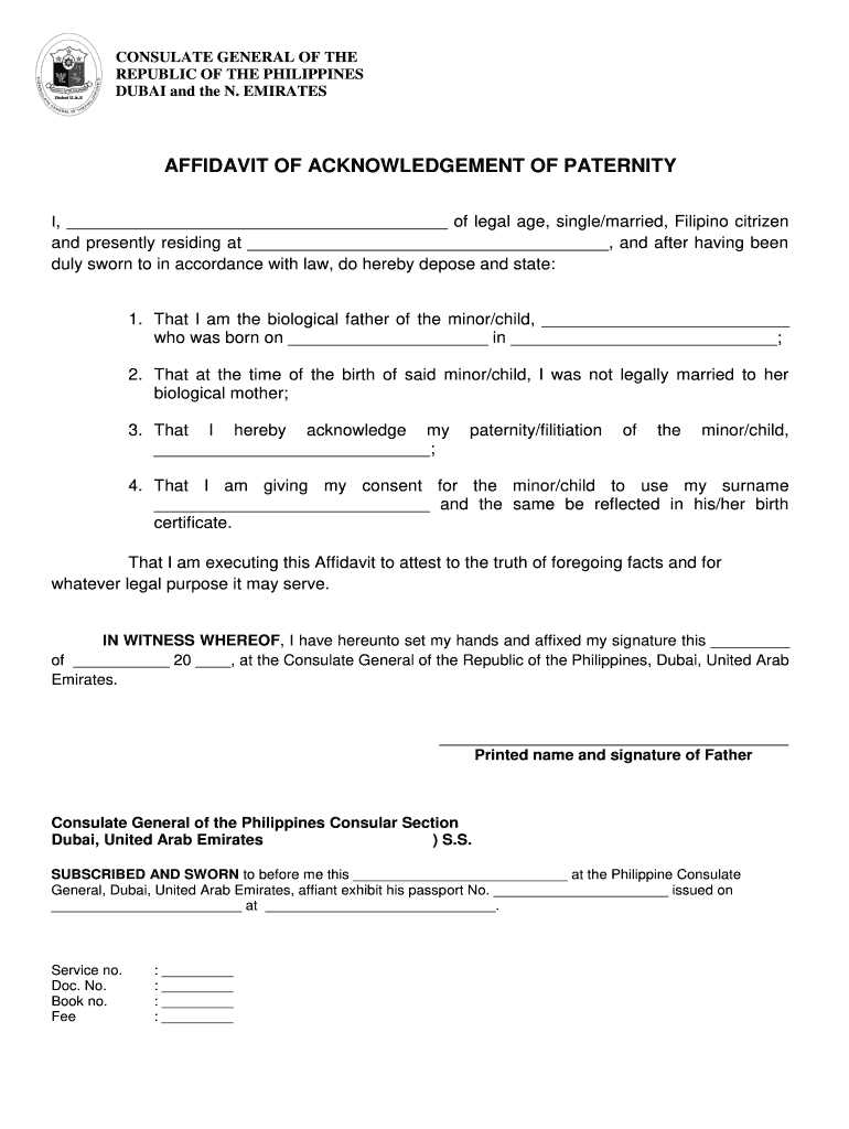 Affidavit Of Acknowledgement Of Paternity 2020 Fill And Sign 