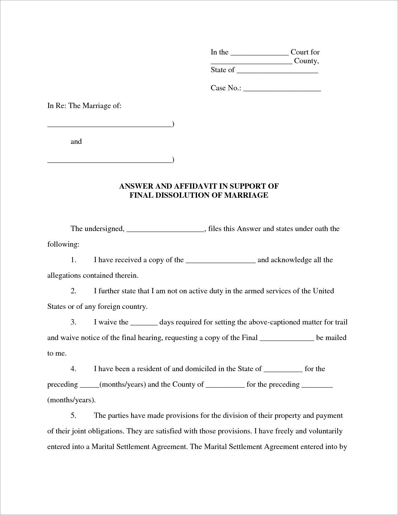 Affidavit Of Bona Fide Marriage Sample Pdf