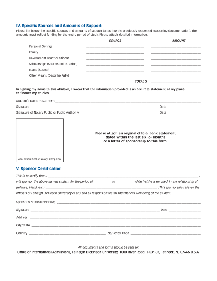 Affidavit Of Financial Support Form New Jersey Free Download