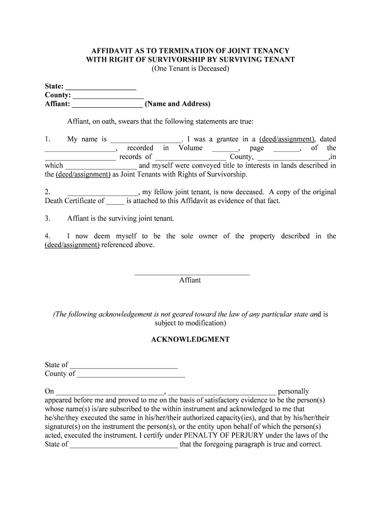 Fill Edit And Print Affidavit For Transferring Property After Death In 