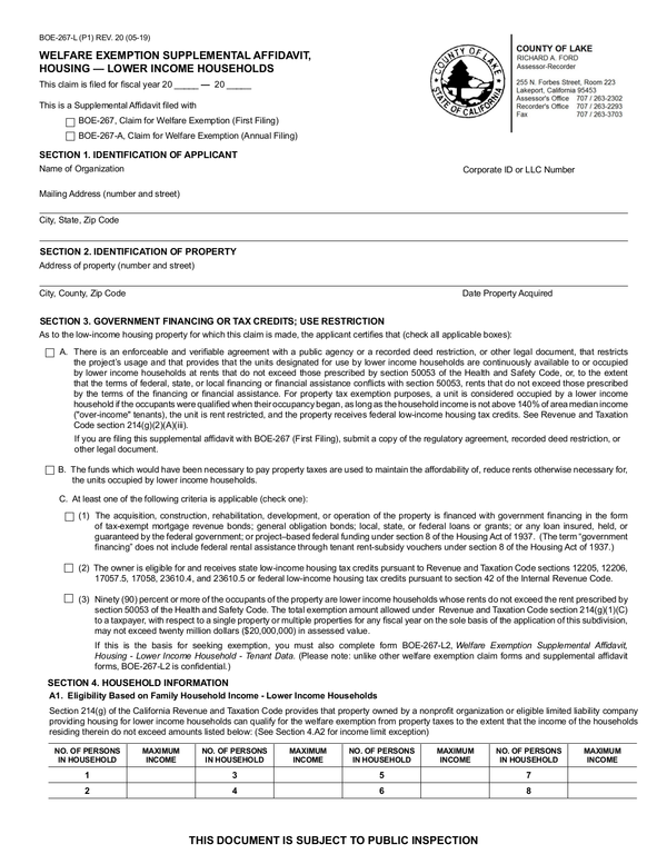 Lake County Tax Collector Affidavit Form 2022