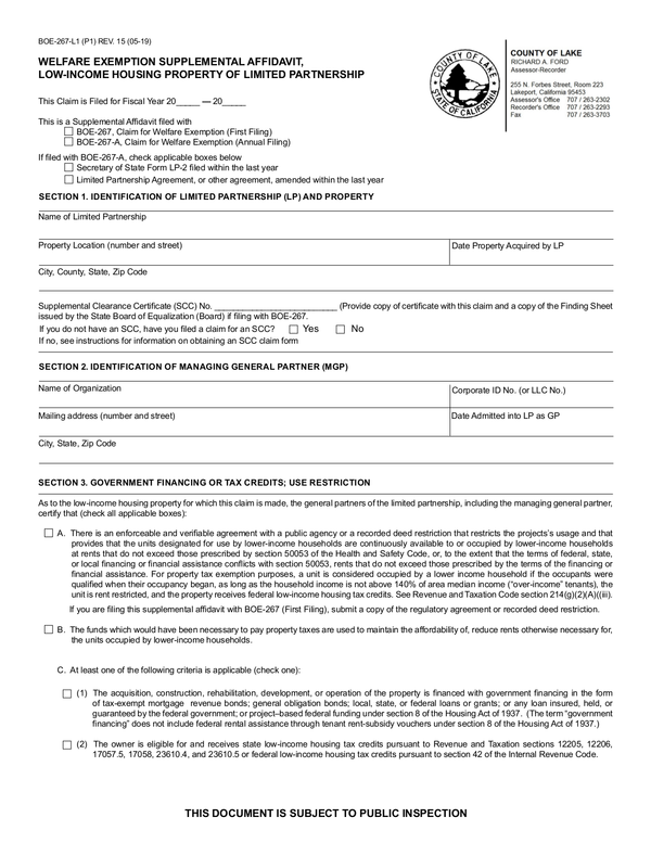 Fill Free Fillable Forms County Of Lake