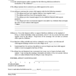 Fillable Affidavit Of Obligee In Support Of Motion To Terminate Child
