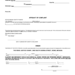 Fillable Form Rjc 30 Small Claims Affidavit And Order Form September