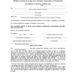 Fillable Form T 19c Affidavit Of Authority To Sign For A Company