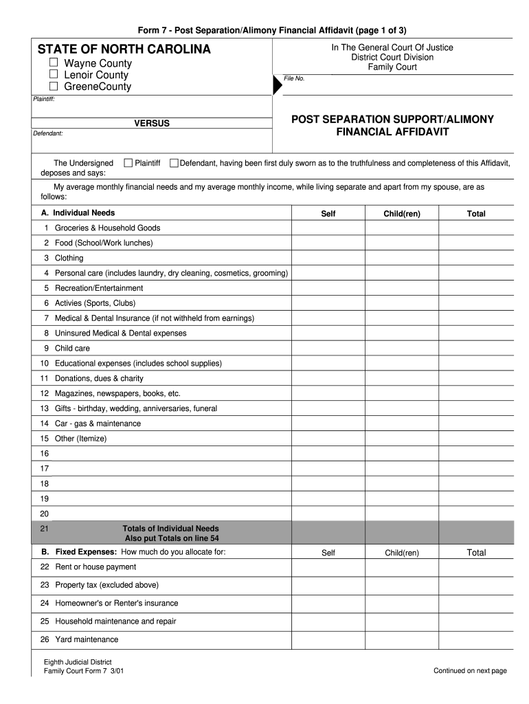 Financial Affidavit Long Form Fill Out And Sign Printable PDF 