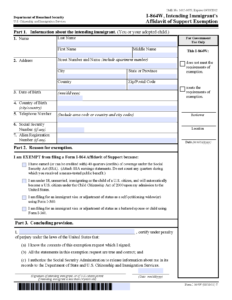 Form I 864W Intending Immigrant s Affidavit Of Support Exemption