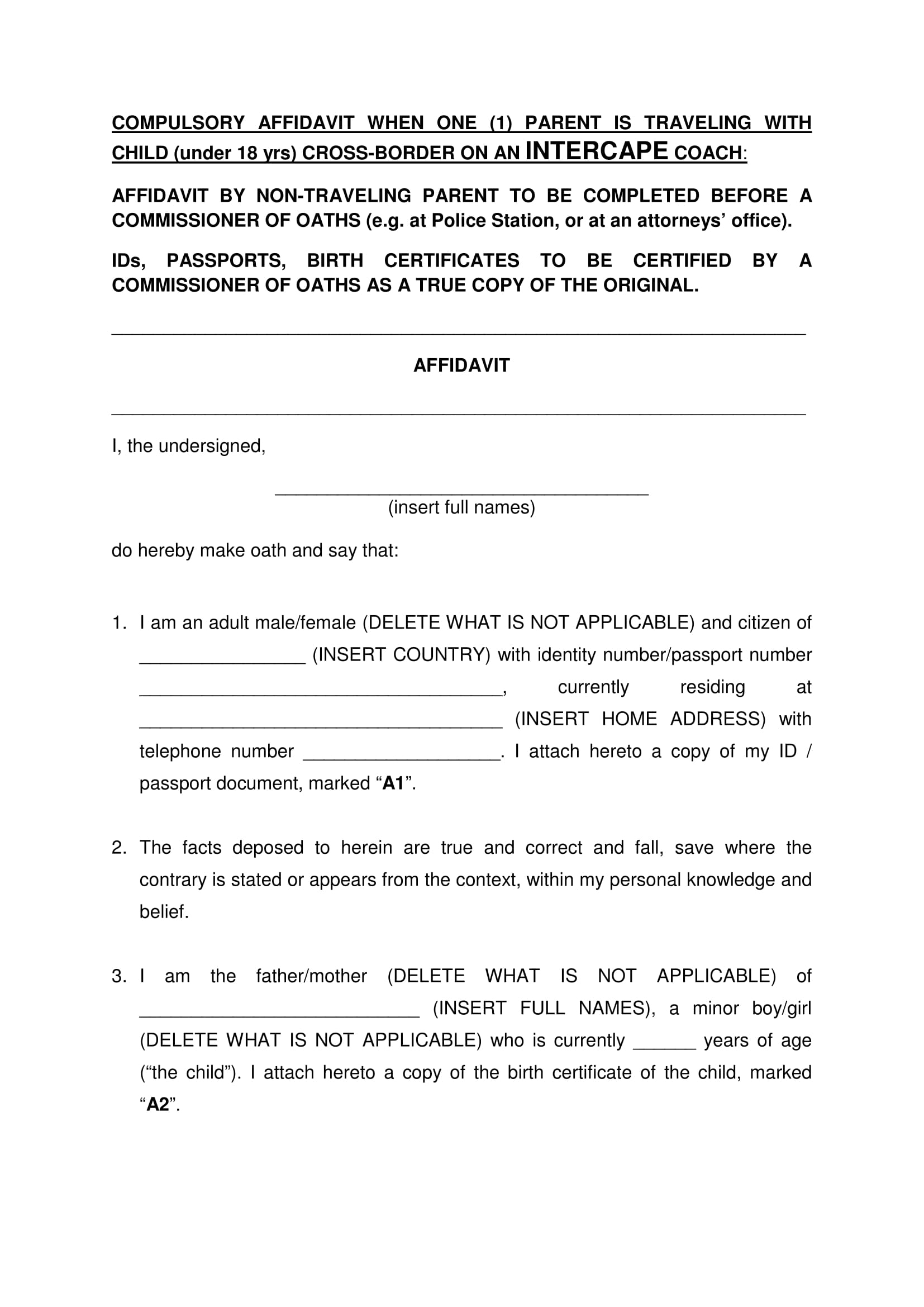 Affidavit Of Support Form I 134 Sample 2024 0726