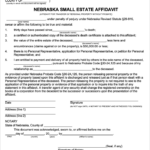 Free Nebraska Small Estate Affidavit Form CC 15 40 PDF WORD