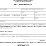 Free Ohio Fifty Hour Affidavit PDF 19KB 1 Page s