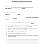 Free West Virginia Small Estate Affidavit Form PDF WORD
