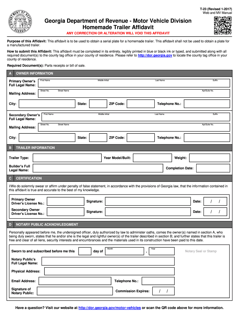 GA T 23 2017 Fill Out Tax Template Online US Legal Forms