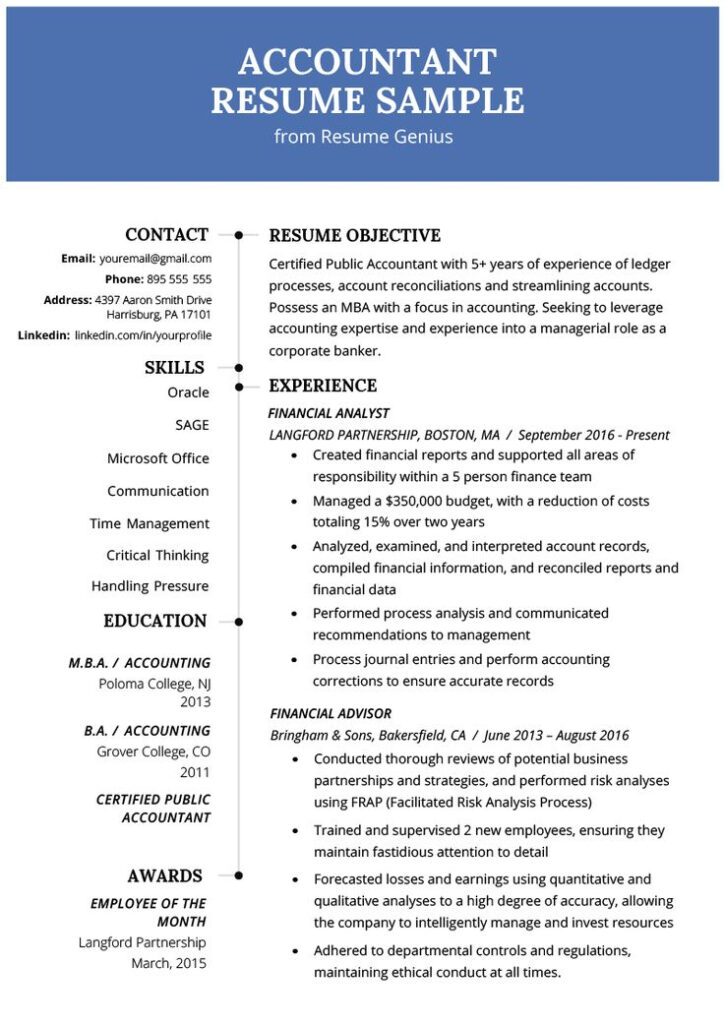 PROFESSIONAL ACCOUNTANT RESUME EXAMPLE Accountant Resume Accounting 