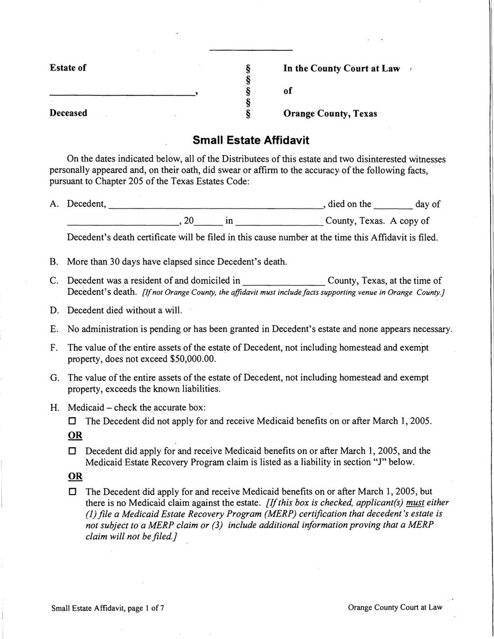 Livingston County Il Court Forms Small Claims Affidavit 2023 6261