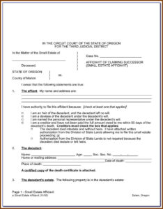 Small Estate Affidavit California Form De 310 Form Resume Examples